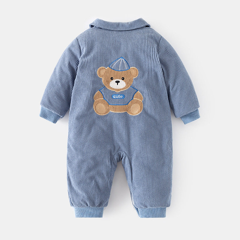 婴儿衣服秋冬装夹棉加厚连体衣男女童加棉偏开连身衣宝宝外出爬服,淘宝优惠券,粉丝福利购,淘宝优惠卷