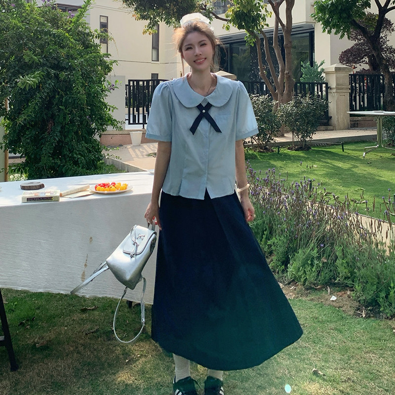 MM谢谢家大码法式复古减龄设计感衬衫夏季胖mm学院风娃娃领上衣女,淘宝优惠券,粉丝福利购,淘宝优惠卷