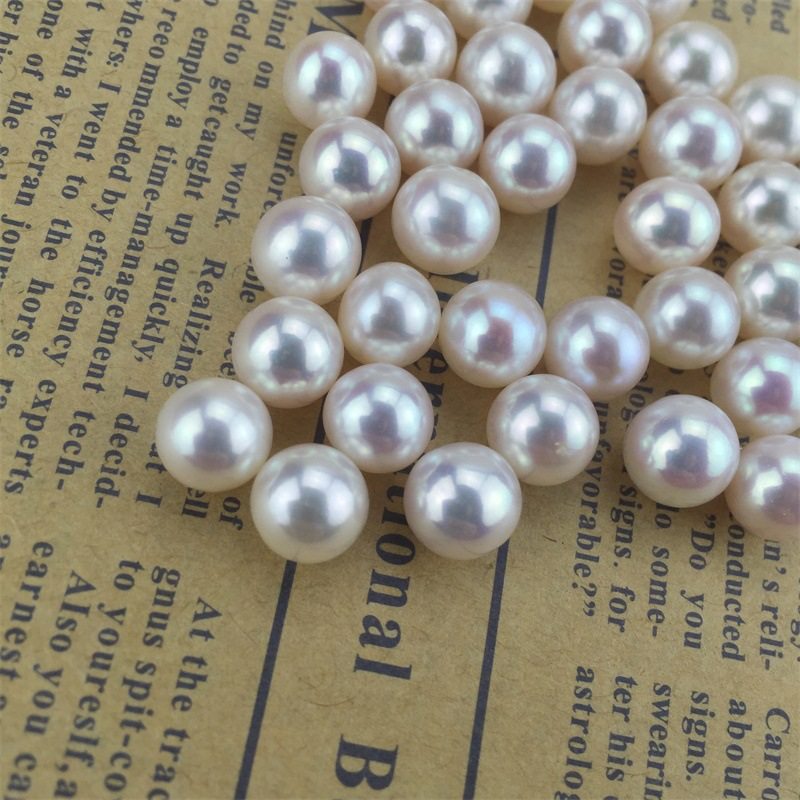 Natural color freshwater pearl particles 3-12-13MM round free punched loose beads loose beads handmade ring pendant