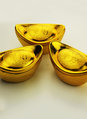 仿真银行镀金样品柜台道具摆件