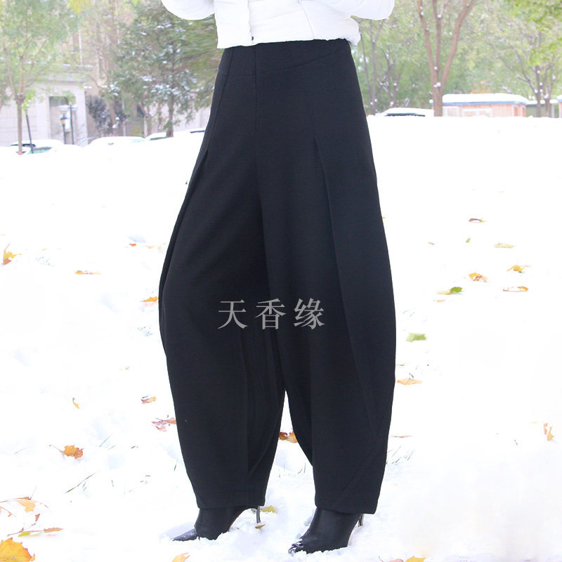 天香缘冬季羊毛呢夸张时尚灯笼裤女哈伦裤长裤花苞裤萝卜裤73818,淘宝优惠券,粉丝福利购,淘宝优惠卷