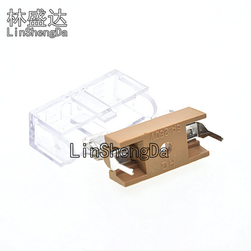 FUSE玻璃管保险丝底座 5*20/6*30MM 保险丝夹 黄色底座带透明盖 - 图1