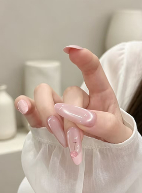 显白清甜小樱桃猫眼穿戴甲