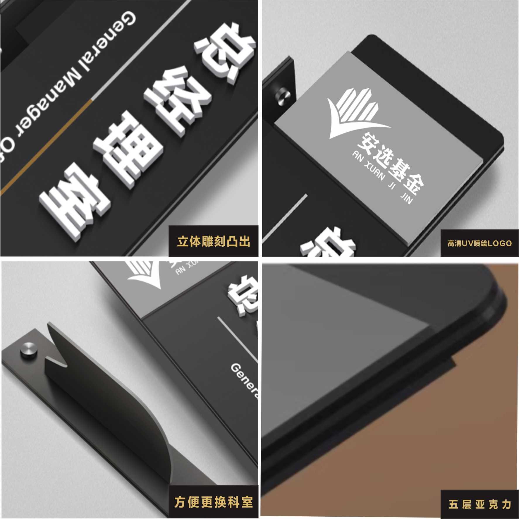 双面竖版亚克力立体办公室门牌标识公司部门科室轻奢创意教室定制 - 图2