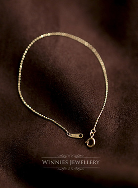 纯银银镀金手链气质极细细小豆豆
