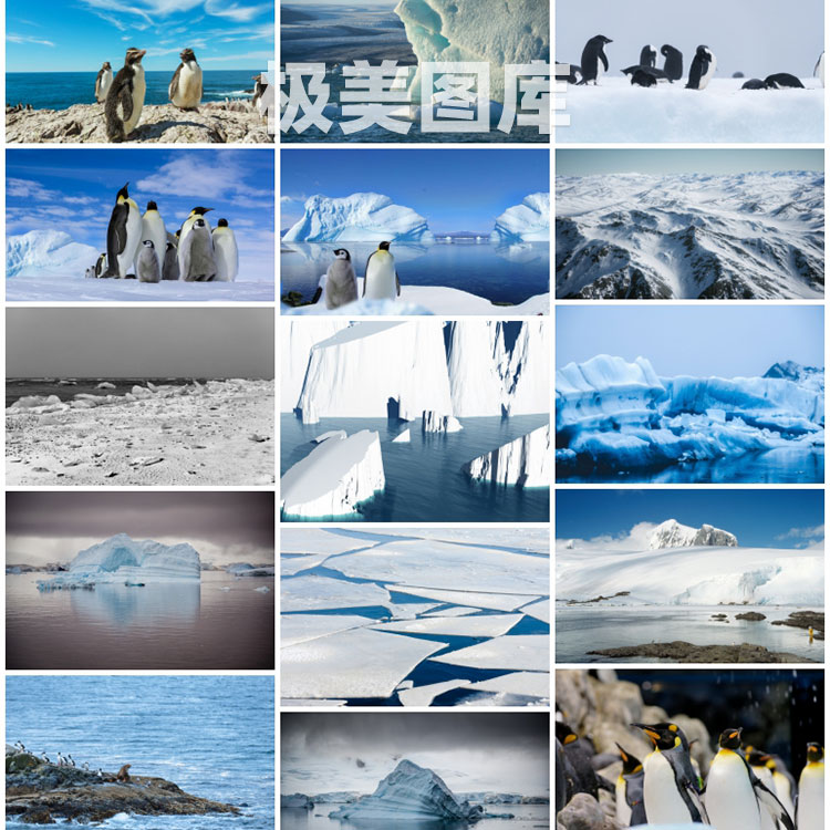 高清4K南极风光图片大陆半岛冰川雪山企鹅冰山雪地摄影照JPG素材