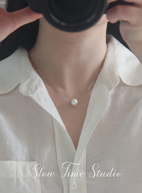 天然淡水珍珠项链女款S925纯银路路通项链复古轻奢原创设计