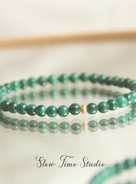 天然孔雀石原创设计手链