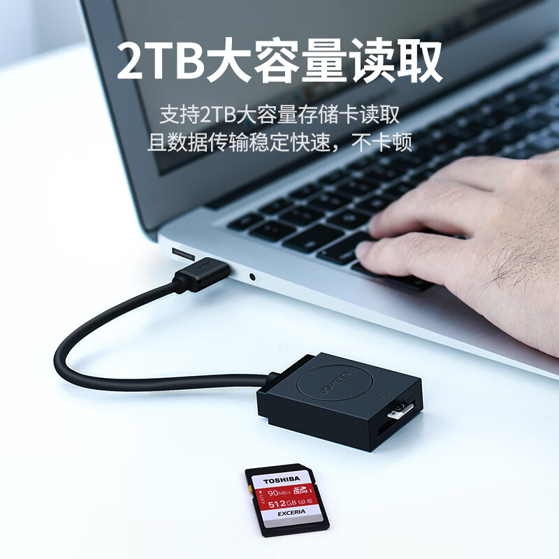 绿联读卡器usb3.0高速SD卡TF卡读卡器门禁考勤相机内存卡行车记录仪读卡器-图3