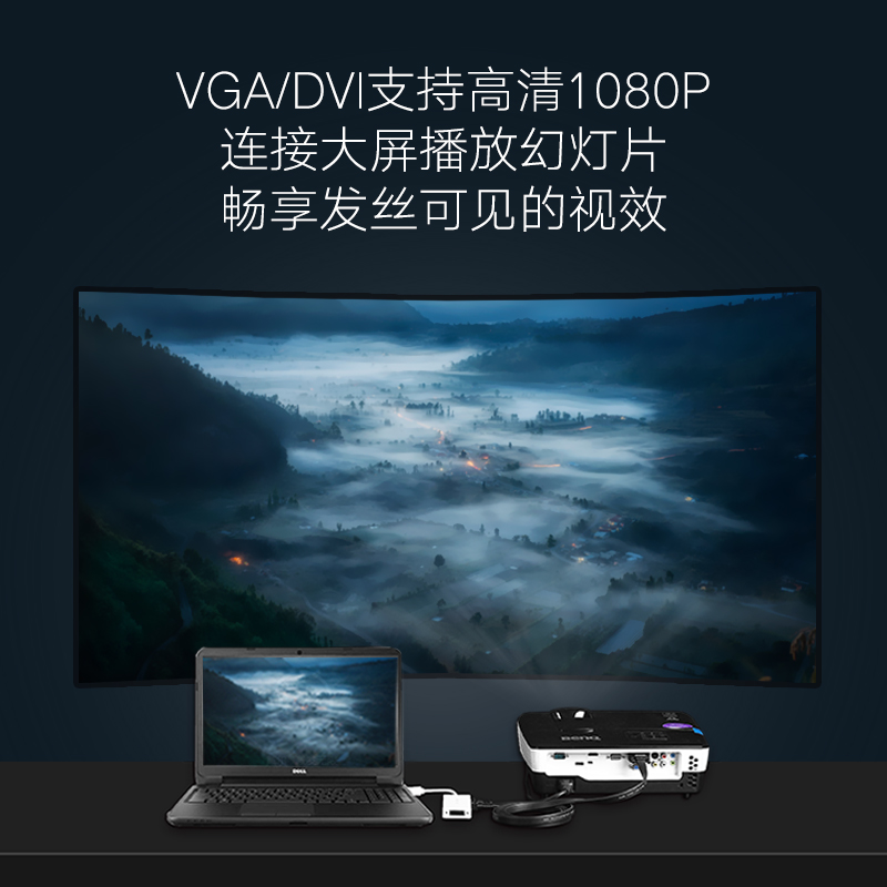 绿联多功能DP转VGA/HDMI/DVI三合一视频转换器笔记本台式电脑显卡Displayport接口转换器DP转接线转接头3插口