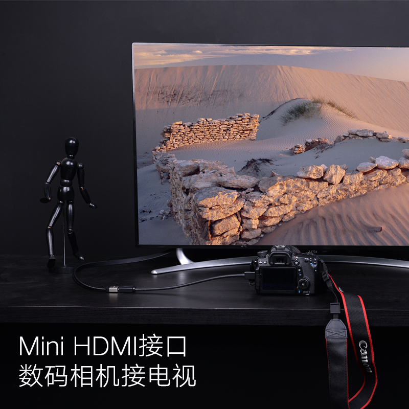 绿联MiniHDMI转HDMI转接线迷你micro hdmi转换线接头数码相机高清-图1