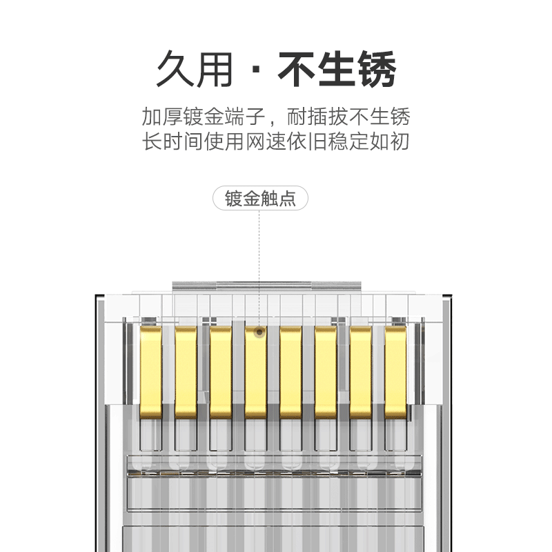 绿联水晶头六类千兆屏蔽超六类七类万兆网线接头RJ45网线连接器头 - 图2