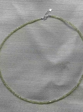 天然橄榄石叠带锁骨链女唯美小众