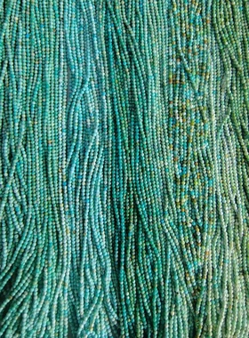 天然绿松石锁骨链细款小米珠女款