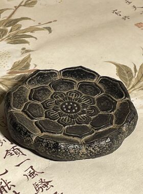 新中式仿古禅意莲花座杯托杯垫仿石复古国风桌面装饰茶宠底座摆件