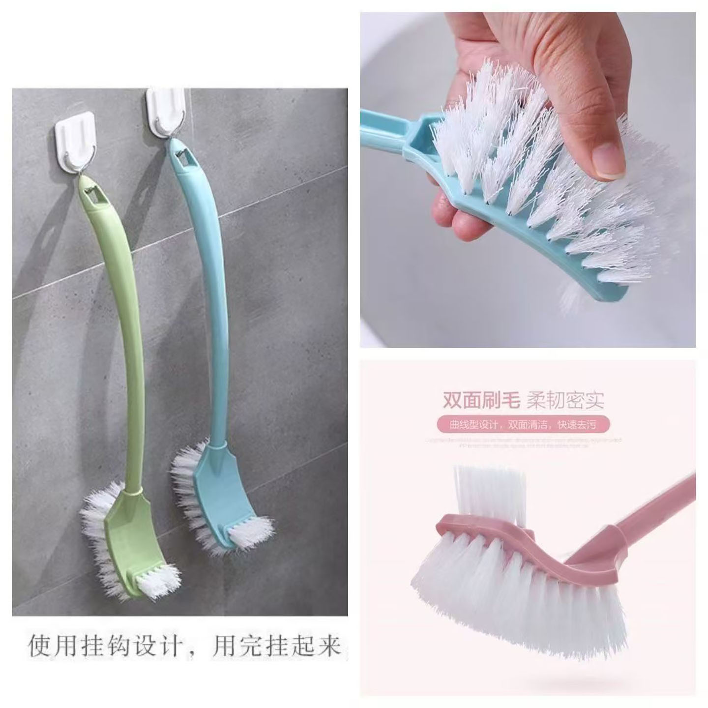 Long-handled toilet brush set, home toilet soft-bristled brush, multi-functional toilet cleaning brush, special toilet brush