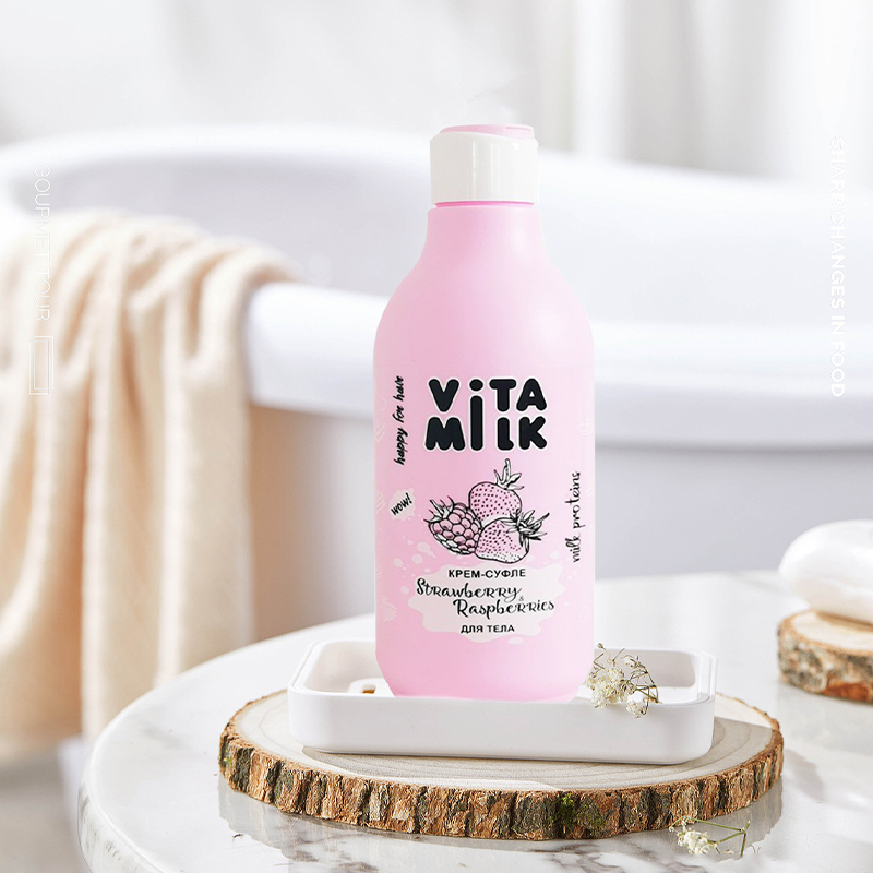 俄罗斯VITA milk草莓牛奶身体润体乳亮白补水滋养保湿香体乳250ML - 图2