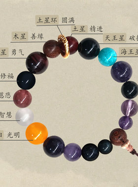 杭州文创正品九紫离火星耀手串18子本命生肖多宝菩提子情侣手链