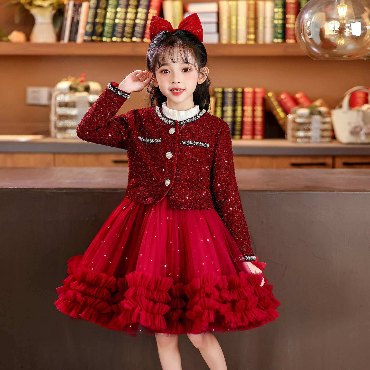 过年服女童连衣裙2025冬装新款儿童裙子新年服装小女孩公主裙冬季,淘宝优惠券,粉丝福利购,淘宝优惠卷