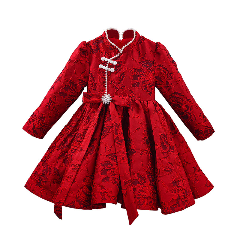 女童连衣裙2025新款冬儿童公主裙拜年服汉服红色新年衣服裙子冬装,淘宝优惠券,粉丝福利购,淘宝优惠卷
