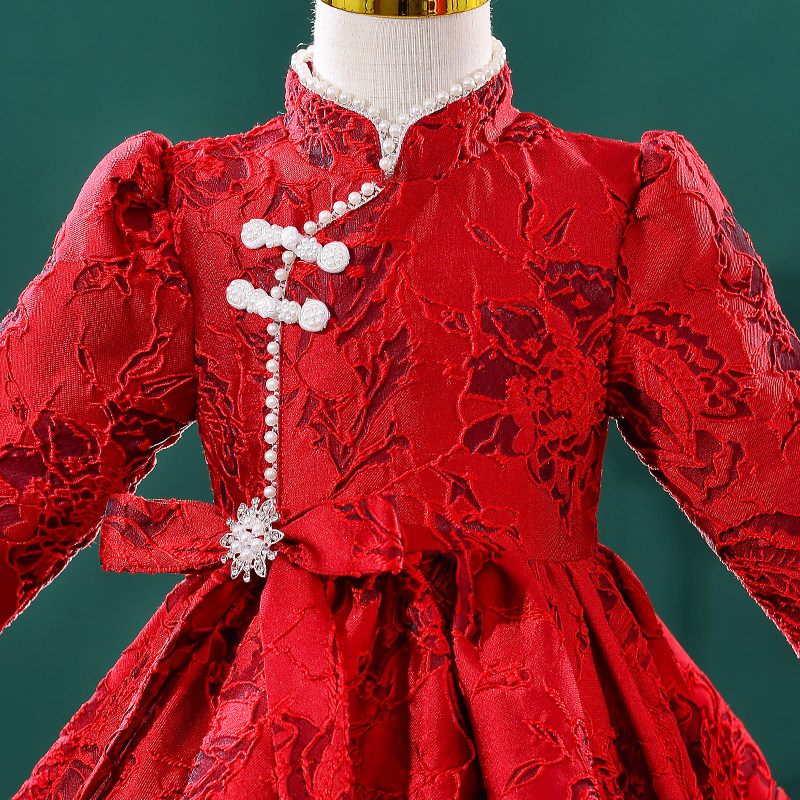 女童连衣裙2025新款冬儿童公主裙拜年服汉服红色新年衣服裙子冬装,淘宝优惠券,粉丝福利购,淘宝优惠卷