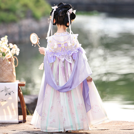 Hanfu Girls 2025 New Spring and Autumn Ancient Style Super Fairy Little Girl Tang Suit Chinese Style Children's Ancient Costume Skirt Autumn