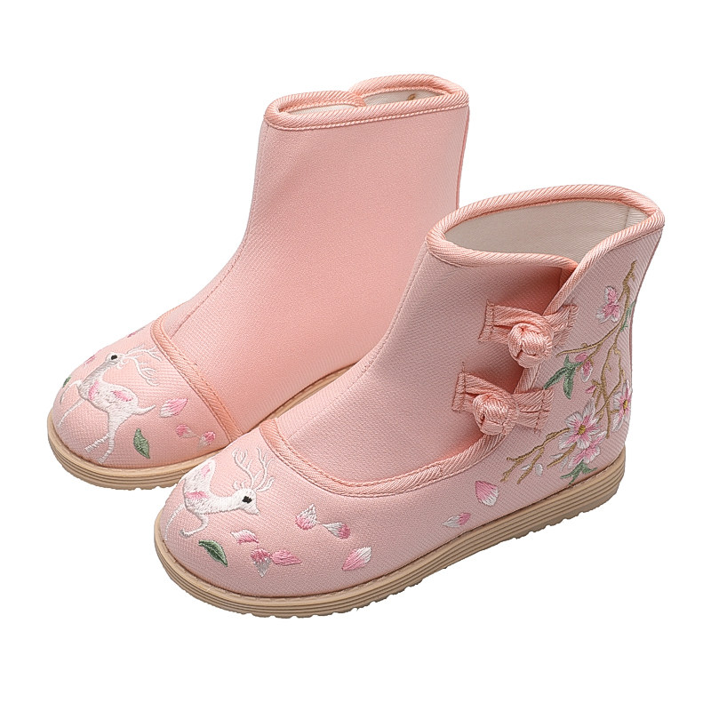 2025新款秋冬儿童汉服鞋子靴子中国风加绒宝宝短靴古风女童绣花鞋,淘宝优惠券,粉丝福利购,淘宝优惠卷