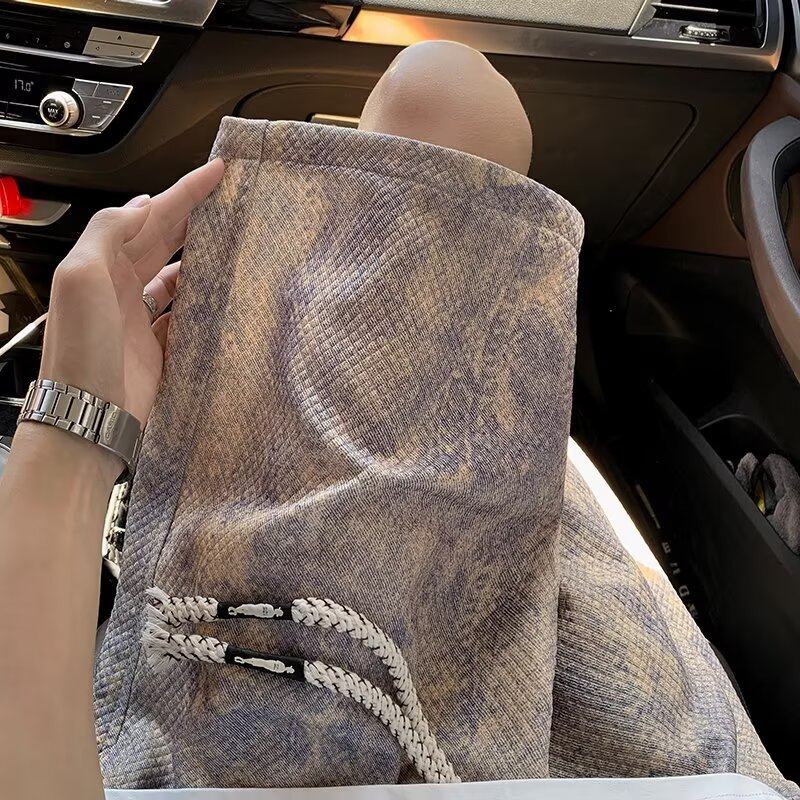 扎染短裤男士夏季新款薄款凉感美式宽松休闲五分运动裤子冰丝冰感,淘宝优惠券,粉丝福利购,淘宝优惠卷