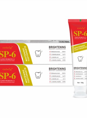 SP-6跨境英文外贸品美区益生菌牙膏亮白清洁牙齿爆款口气清新