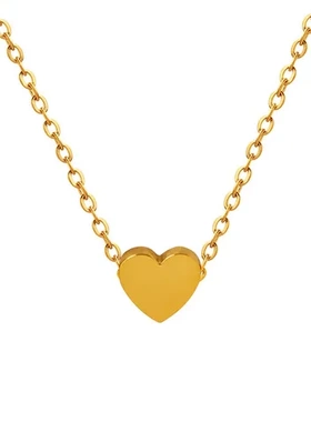 锁骨项链饰品小桃心上班族爱心颈链女生风格钛钢心形流行韩系