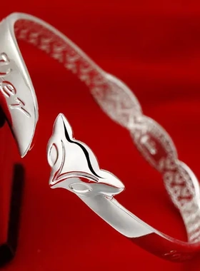 纯银民族风韩国版手镯小饰品狐狸女款手饰工厂直销巧兰轩手环