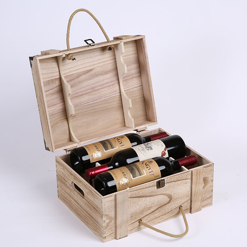 实木红酒箱六支高档红酒盒6只装葡萄酒木箱礼盒定制红酒包装盒