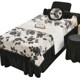 Black and white small fragrance style new autumn and winter high-end beauty salon bed cover four-piece hair therapy thickened milk velvet 2025 new style