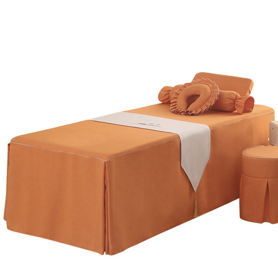 Beauty bed cover single piece massage therapy skin management solid color light luxury beauty salon special bedding cover with holes
