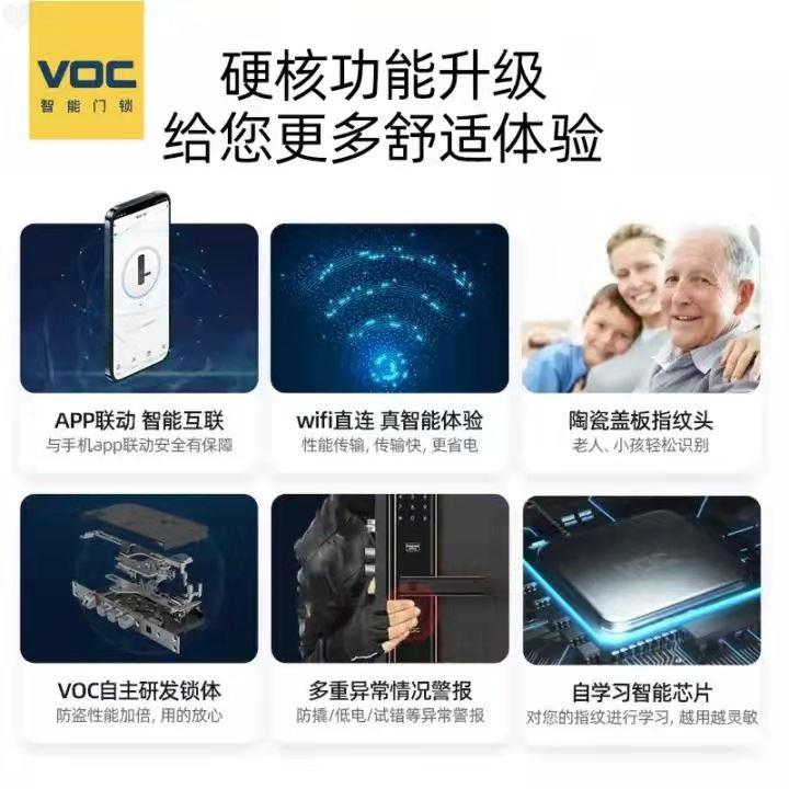 智能锁VOC指纹锁X6支持华为hilink智能联动指纹密码防盗门锁 - 图2