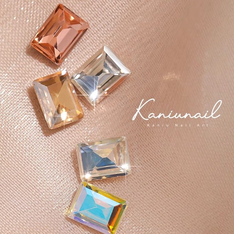 美甲饰品2026新款尖底长方形钻幻彩立体超闪网红冰糖心堆钻指甲贴,淘宝优惠券,粉丝福利购,淘宝优惠卷
