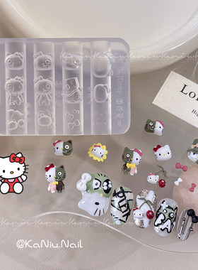 可爱卡通kitty猫美甲硅胶模具