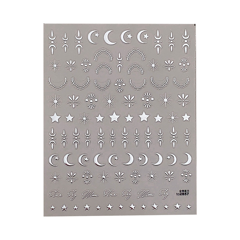 美甲贴纸烫金银星芒月星立体浮雕贴纸带背胶指甲装饰品小配件贴片,淘宝优惠券,粉丝福利购,淘宝优惠卷
