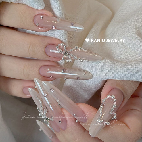 卡妞高品质立体珍珠美甲饰品高亮百搭不掉皮迷你圆形混装指甲装饰 - 图3