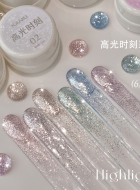 夏季新款爆闪高光时刻欧泊碎钻胶
