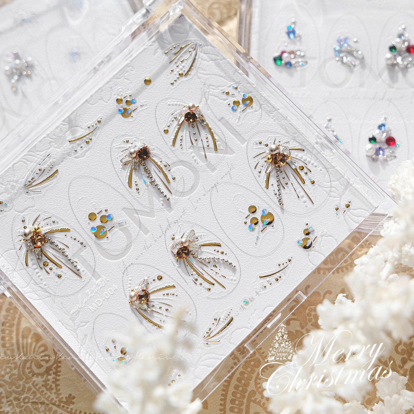 圣诞成品拼钻贴纸丨美甲珍珠锆石白色雪花星星亮片diy指甲装饰品,淘宝优惠券,粉丝福利购,淘宝优惠卷