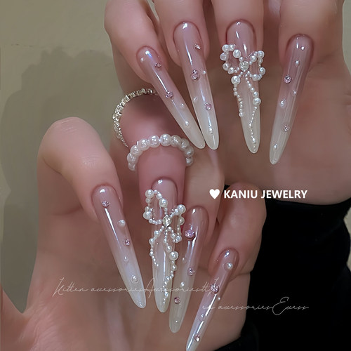 卡妞高品质立体珍珠美甲饰品高亮百搭不掉皮迷你圆形混装指甲装饰 - 图2