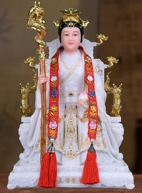 玉帝王母神像汉白玉镶金