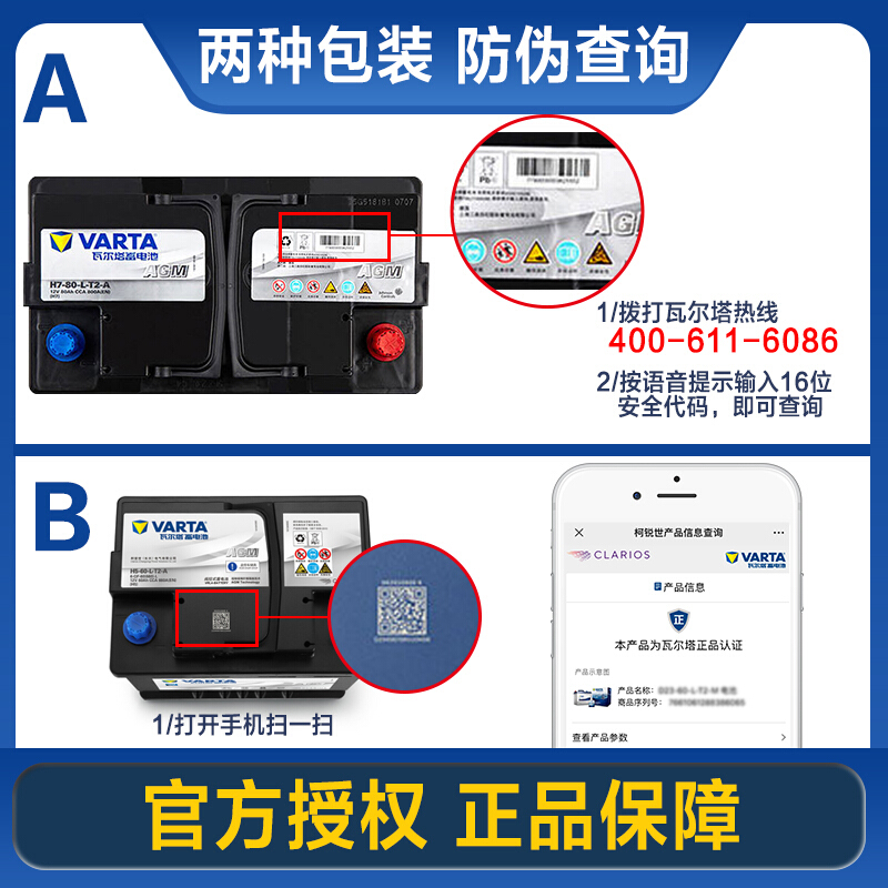 瓦尔塔AGM启停电瓶70AH宝马218i/mini奥迪Q3标志408昂科威领克01 - 图0