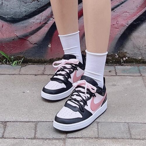 球鞋定制 Nike Court 霉霉黑粉解构粉墨秋冬 女子板鞋 - 图2