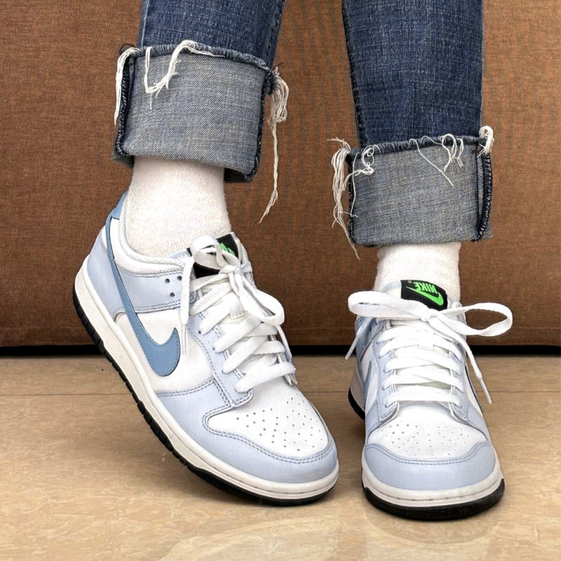 定制球鞋Nike Dunk Low蓝莓奶芙 耐克百搭低帮休闲板鞋 女款蓝白,淘宝优惠券,粉丝福利购,淘宝优惠卷