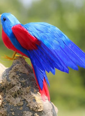 真羽毛展翅仿真鸟家居摆件