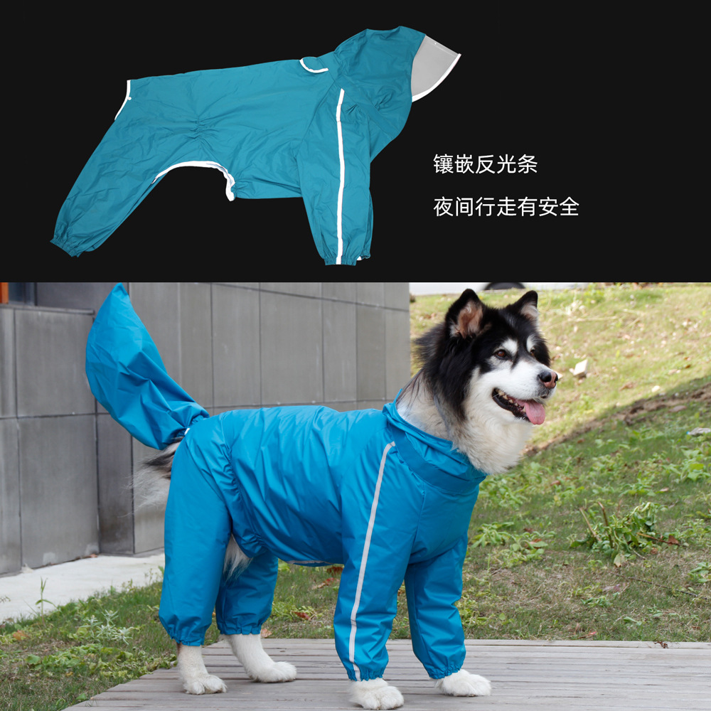 Full package four legged large dog raincoat, gold haired La - 图1