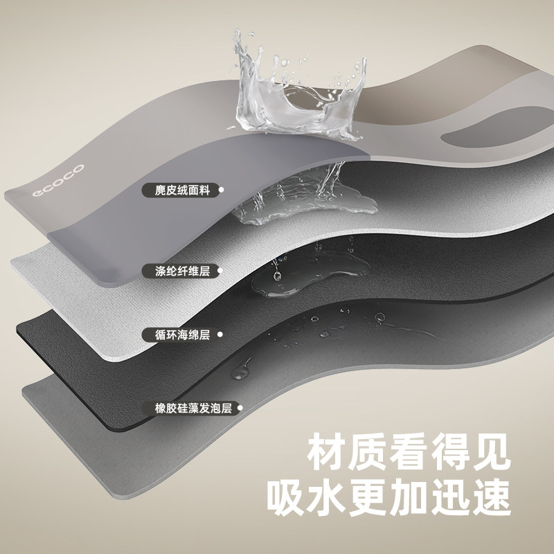 ecoco硅藻泥厨房地垫防滑防油家用免洗吸水专用地毯门口耐脏脚垫,淘宝优惠券,粉丝福利购,淘宝优惠卷