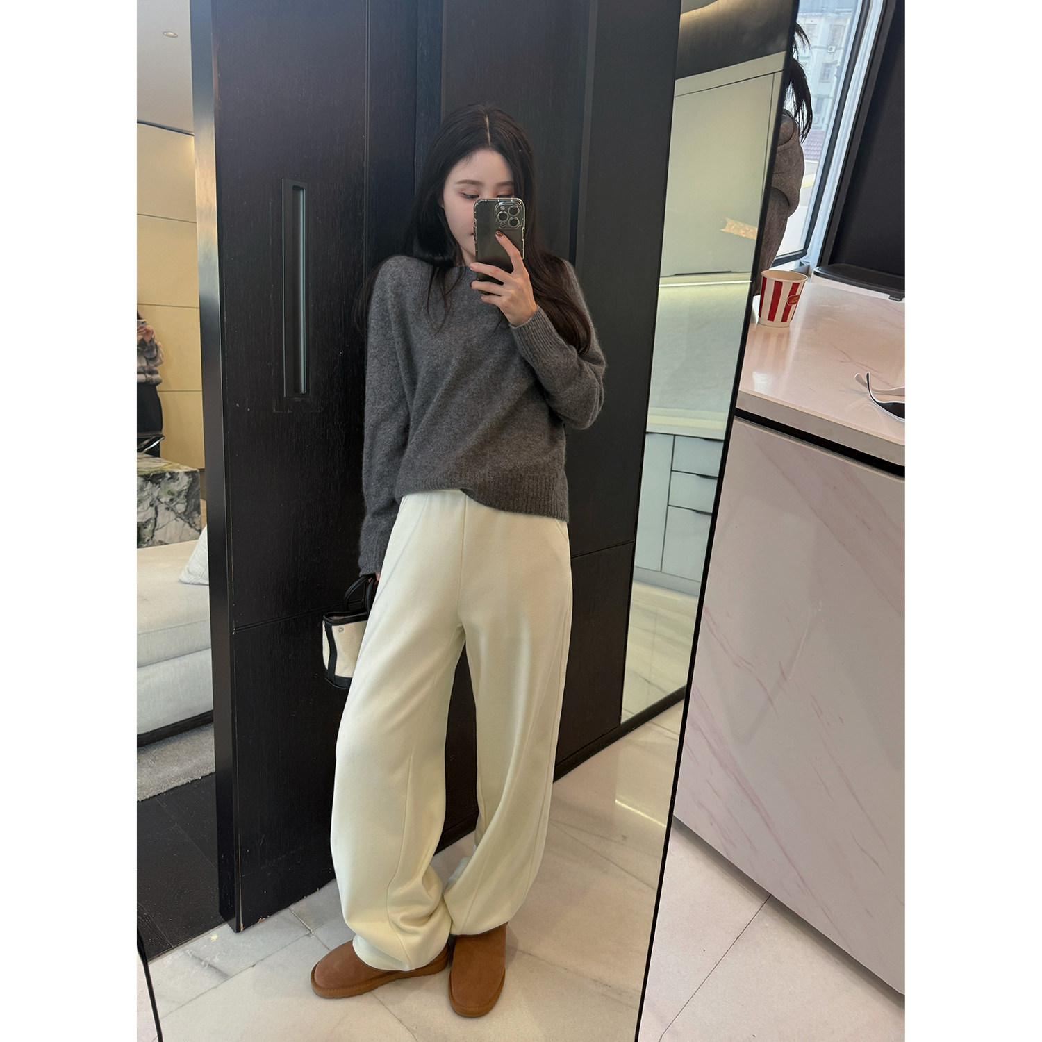 “柔雾绒感”拉绒打底 宽松版型AFM定制打底衫女内搭上衣毛衣内搭,淘宝优惠券,粉丝福利购,淘宝优惠卷